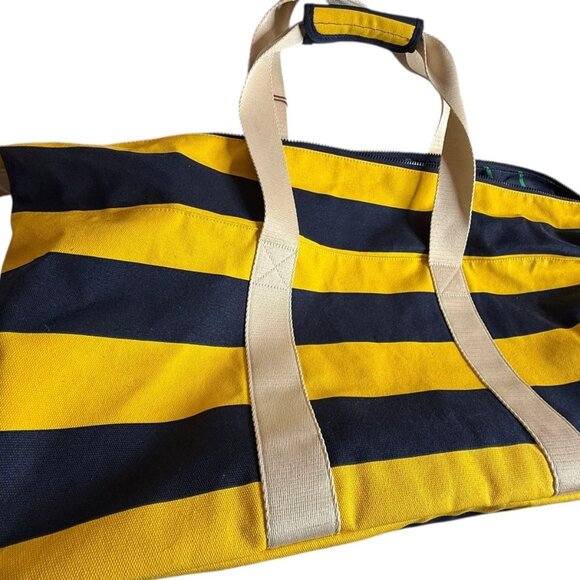 NEW!! Rowing Blazers Target Rugby Stripe Preppy Weekender Yellow Blue Duffel Bag - Picture 11 of 16